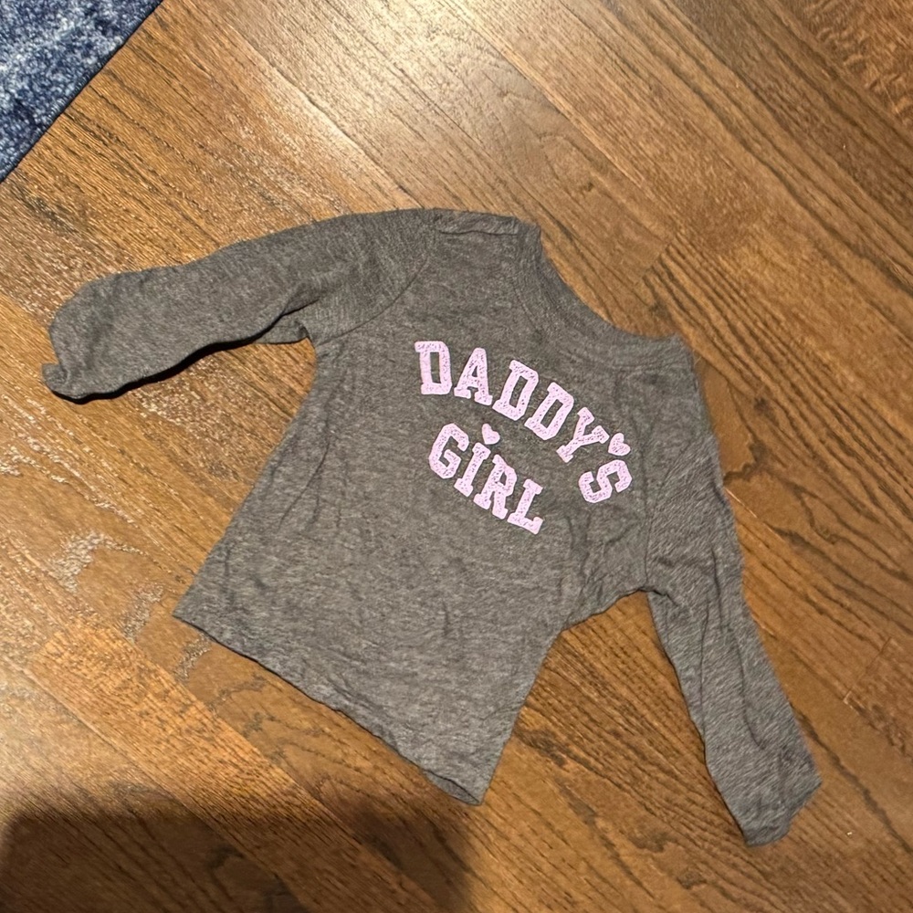 GAP Long Sleeve T-Shirt Top Heathered Daddy’s Girl Grey Gray Toddler Daughter 2T - Picture 2 of 3